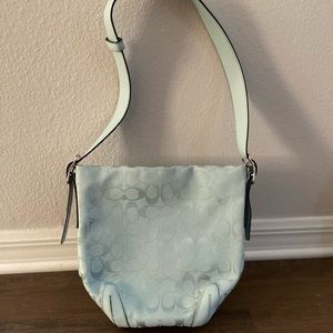 Baby blue coach shoulder bag